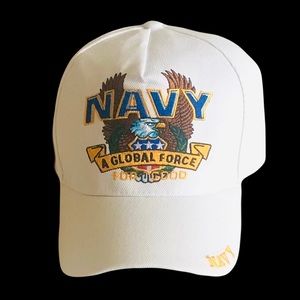 Veterans and Active Duty White Navy A Global Force For Good Baseball Hat